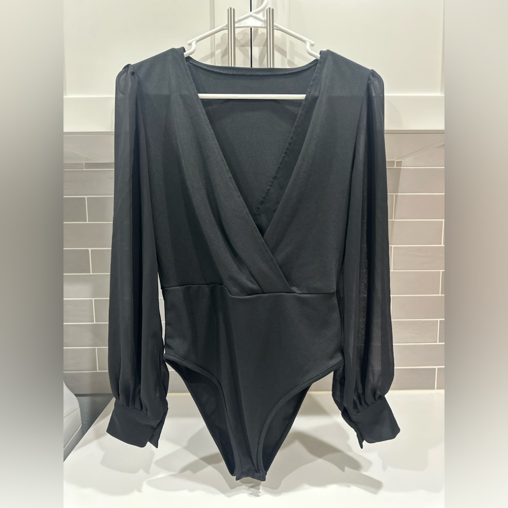 Size S, Black, Long sleeve bodysuit